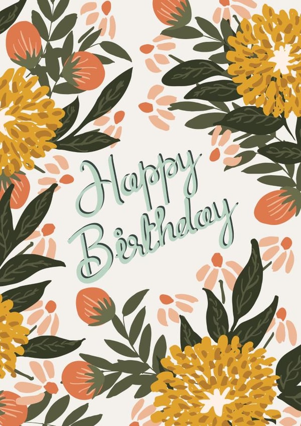 flowers floral Birthday Card 19887 created by Kashmira Jayaprakash