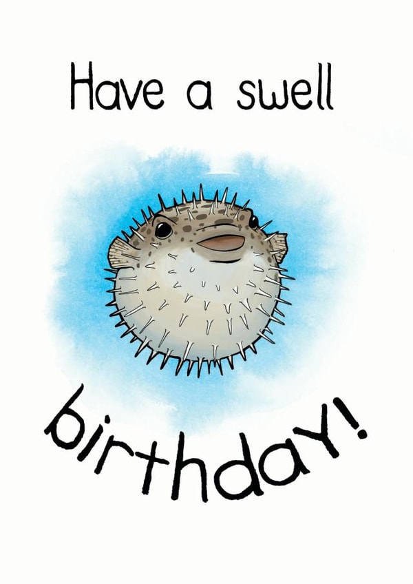 pufferfish fish Birthday Card 14558 created by Blair
