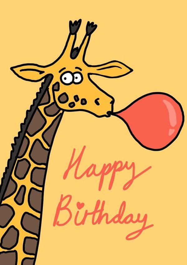 giraffe balloon Birthday Card 19507 created by Esther Maughan