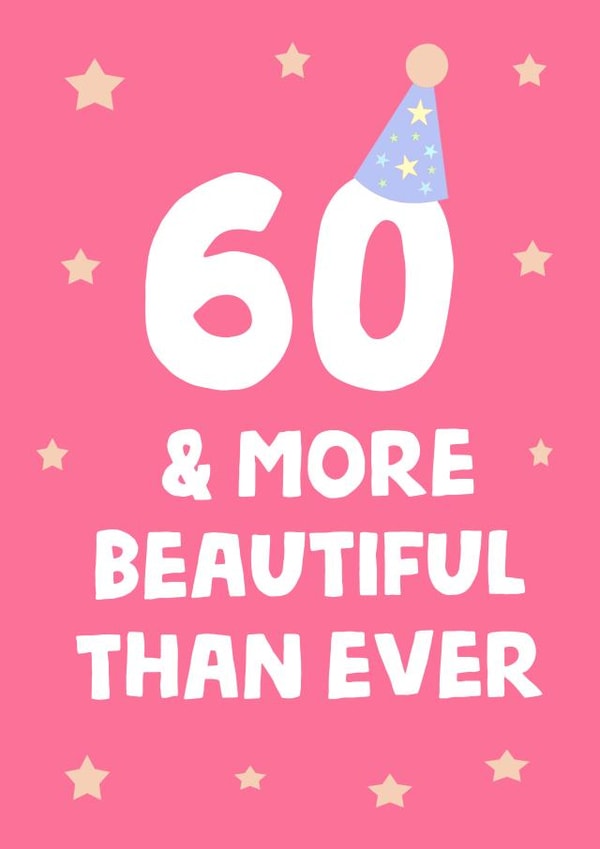 Lovely 60th birthday card to make someone smile. created by tea please