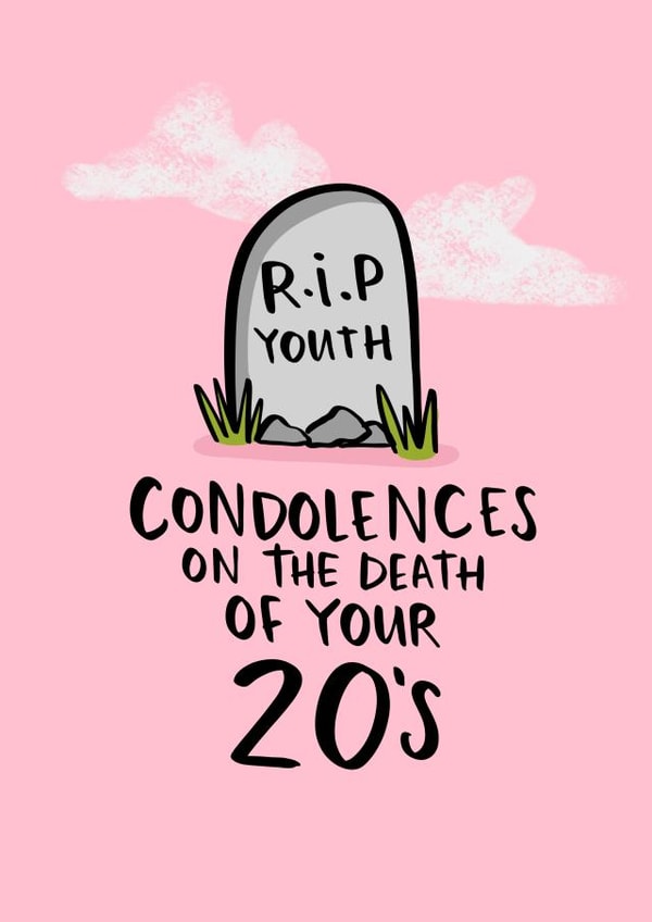RIP Youth Funny 30th Birthday Card created by Lucy Maggie Designs