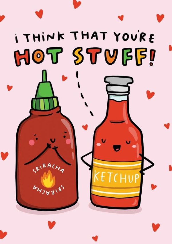 Funny Birthday or Anniversary Card - Pun - You're Hot Stuff created by Arrow Gift Co