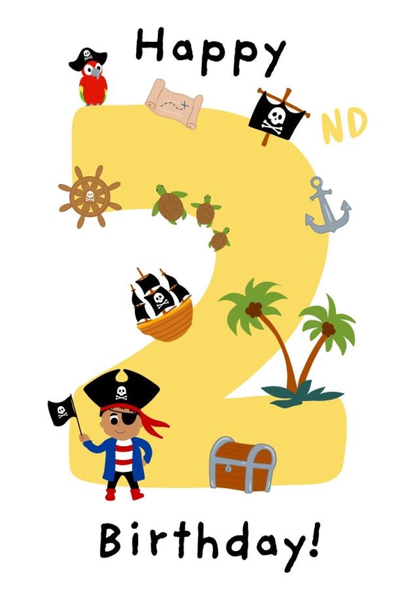 pirate 2nd Birthday Card 1783 created by Kamiya Chirodian