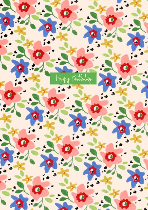 floral flowers Birthday Card 19962 created by Peony Rose Design