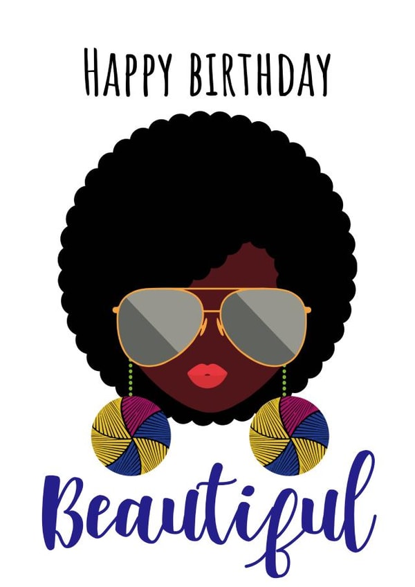 beautiful funky Birthday Card 14425 created by AfroTouch Design