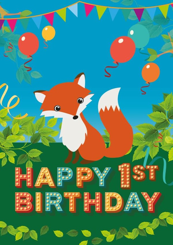 fox 1 Birthday Card 10353 created by Yeti Design