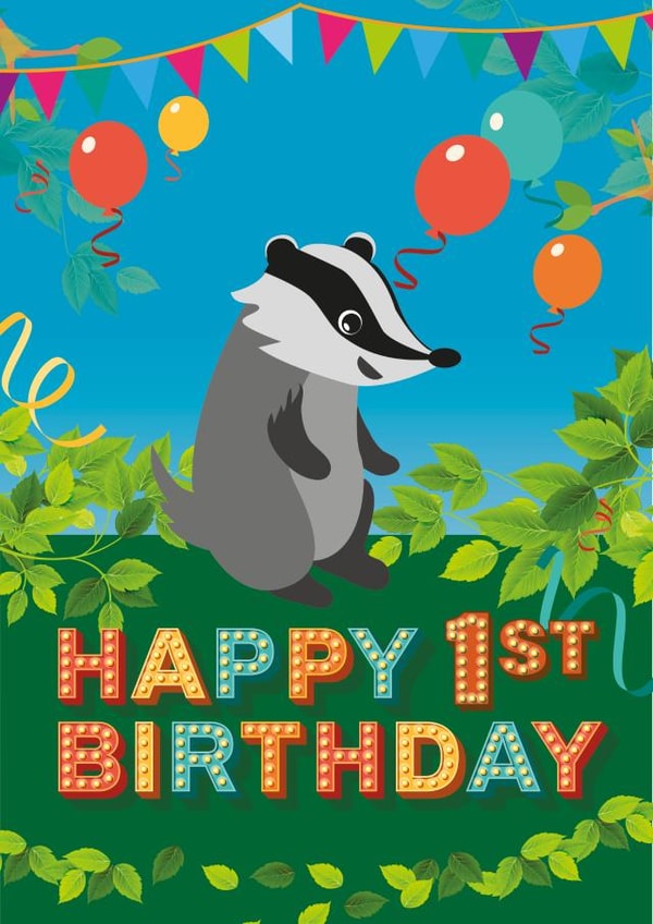 1st 1 Birthday Card 10354 created by Yeti Design