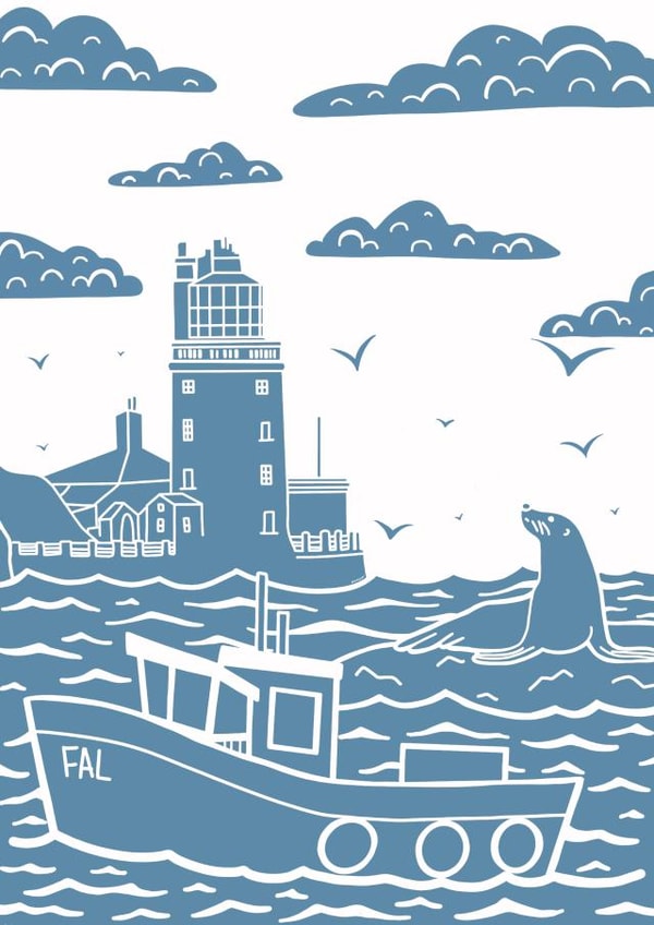 Falmouth harbor card created by Amaisin’ cards