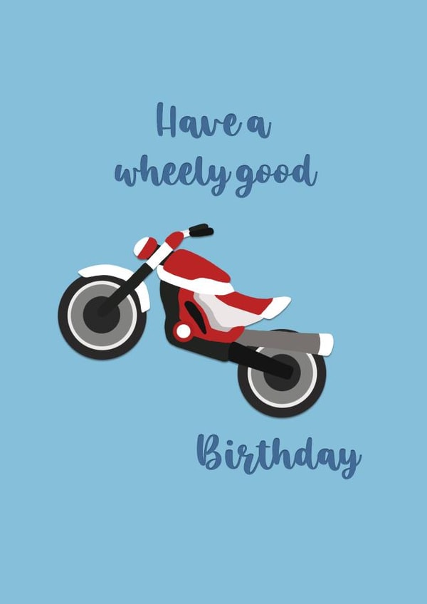 wheely motorbike Birthday Card 17641 created by Zoe Shepherd