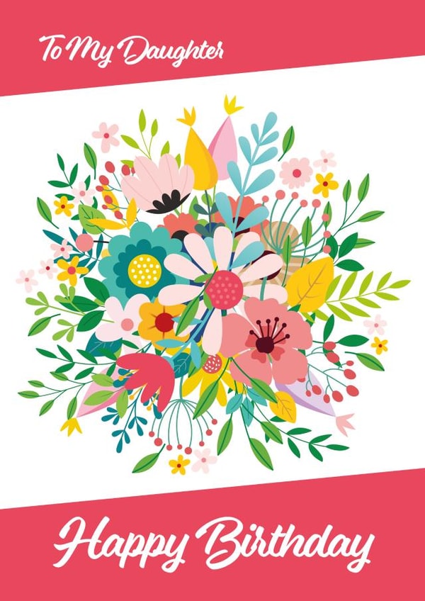 daughter floral Birthday Card 10358 created by Yeti Design