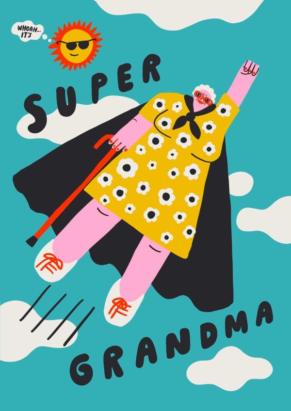 grandma grandmother Birthday Card 20008 created by Aley Wild Illustration