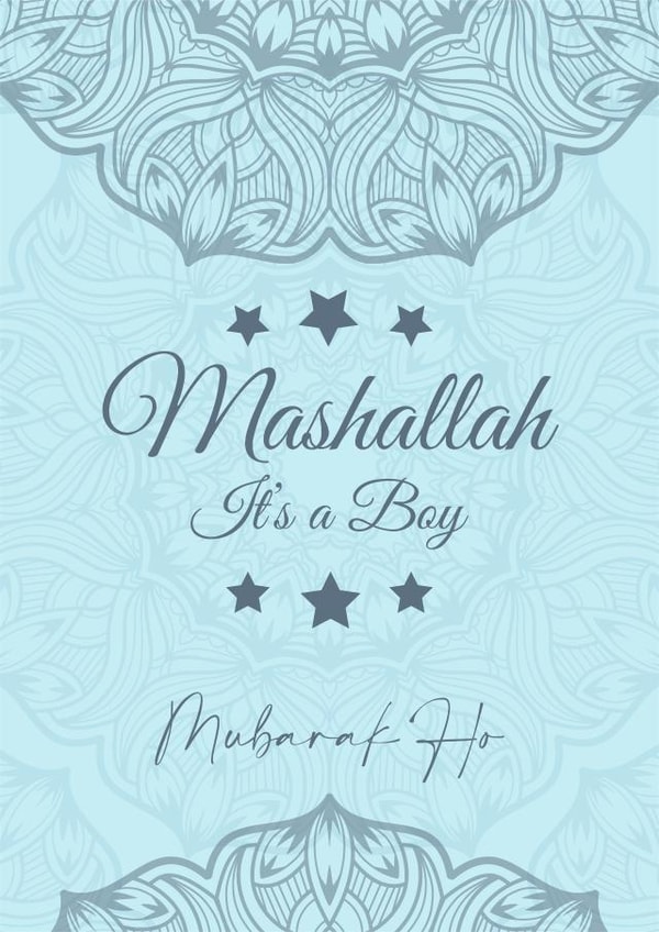 mashallah boy Congratulations Card 18958 created by ROSHAH DESIGNS