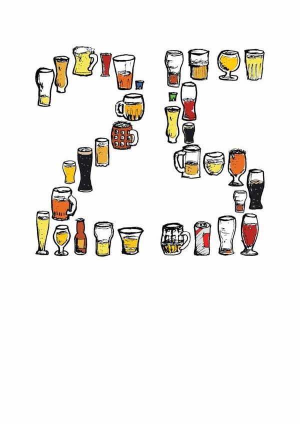 25 twenty five Birthday Card 7115 created by A Ray of Sunshine Cards