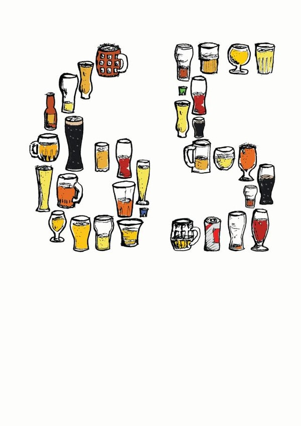 65 65th Birthday Card 7116 created by A Ray of Sunshine Cards