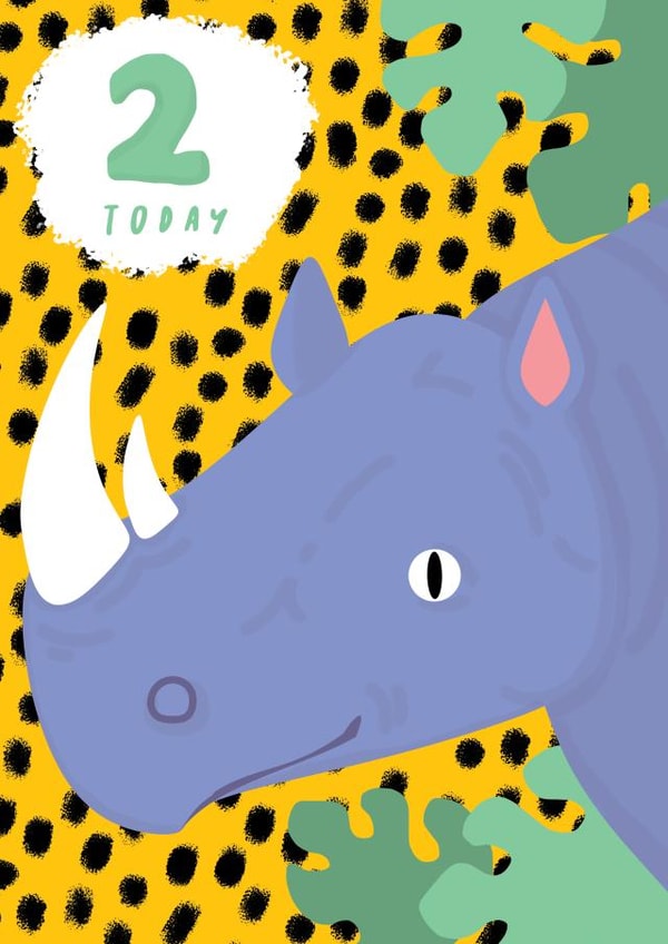 2 animal Birthday Card 16566 created by Poppy Jane Prints