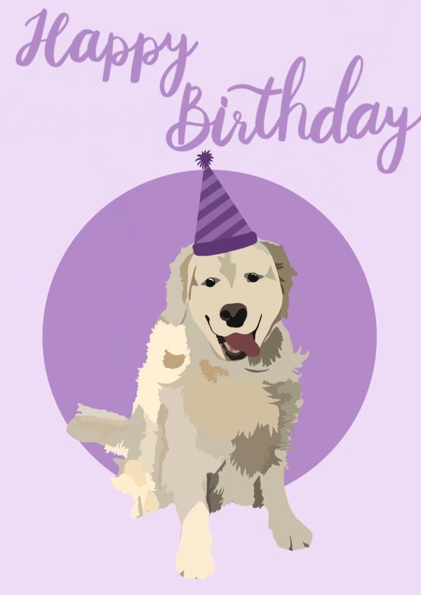 dog golden retriever Birthday Card 19811 created by Amber Jane