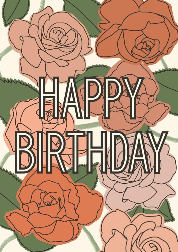 flowers adult Birthday Card 19934 created by LoveNStuff