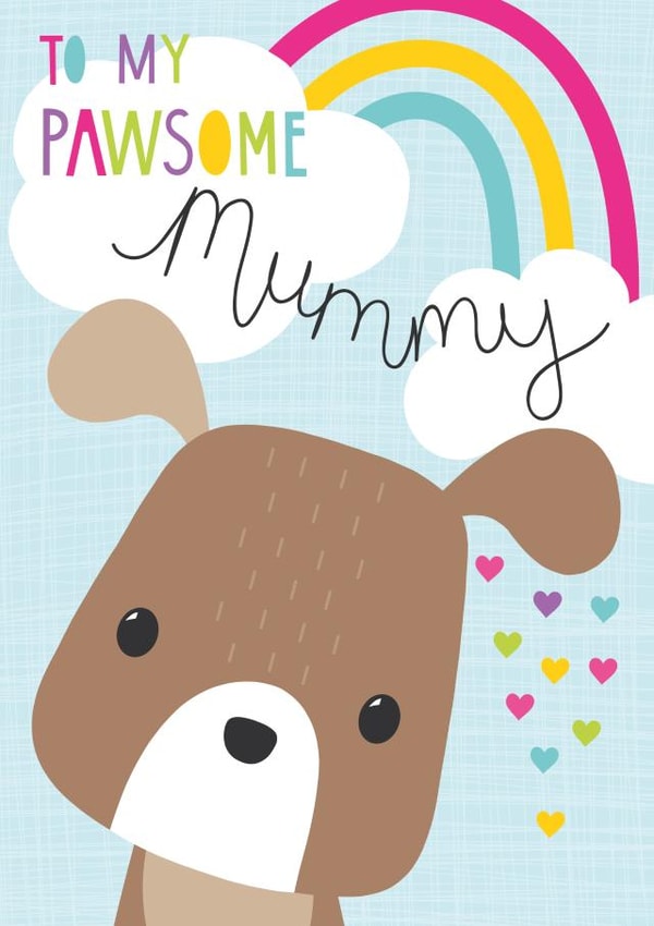 pawsome adult Birthday Card 15814 created by Fox and Bird Studio