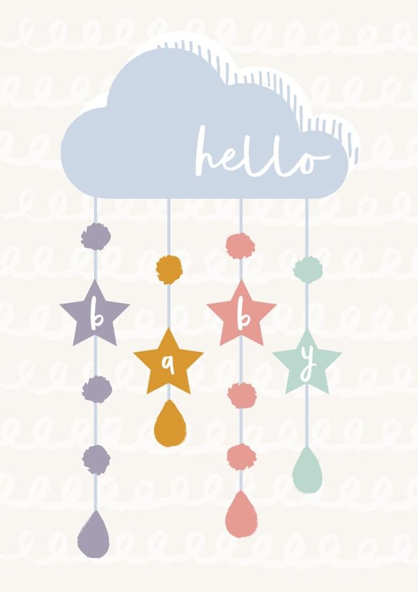 cloud hello New Baby Card 20002 created by Hannah Rogers