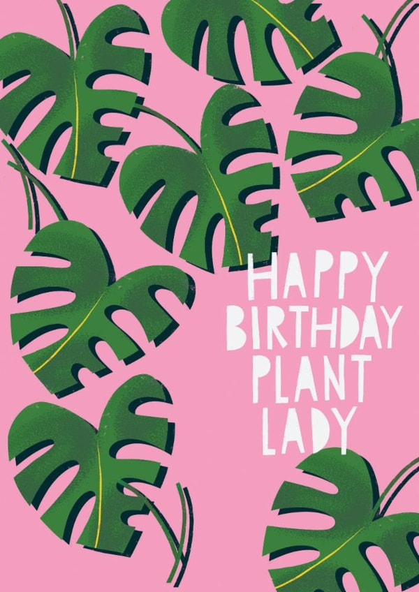 monstera plant Birthday Card 17379 created by @AimeeStevens.Design