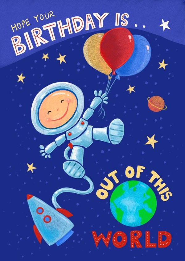 Children's Out of this World Space Boy Birthday Card created by Dale Simpson