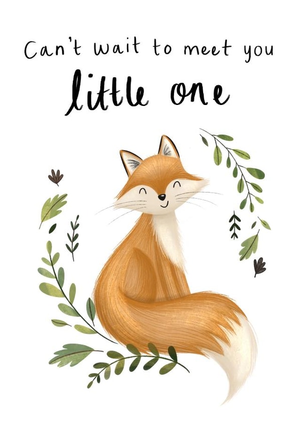 fox little Pregnancy Card 9979 created by Chloe Fae Designs