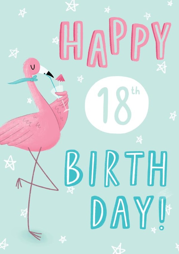 flamingo 18th Birthday Card 9980 created by Chloe Fae Designs