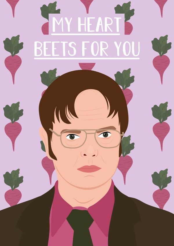 Funny Anniversary Card / Valentines Day Card - The Office US - Dwight - My Heart Beets For you created by Rumble Cards