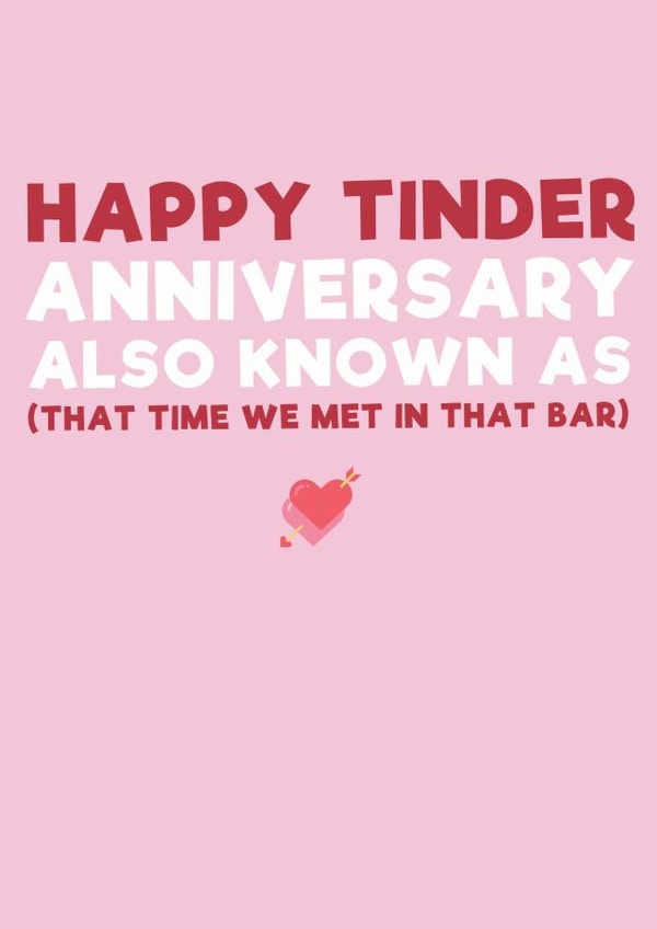 tinder bar Anniversary Card 11749 created by Mean Little Cards