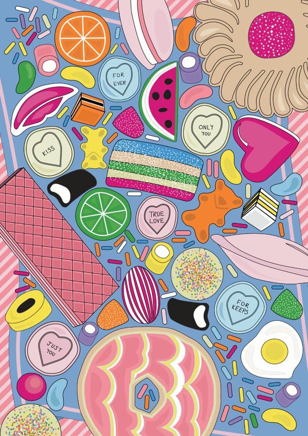 sweets pick n mix Love & Friendship Card 20044 created by OMG Kitty