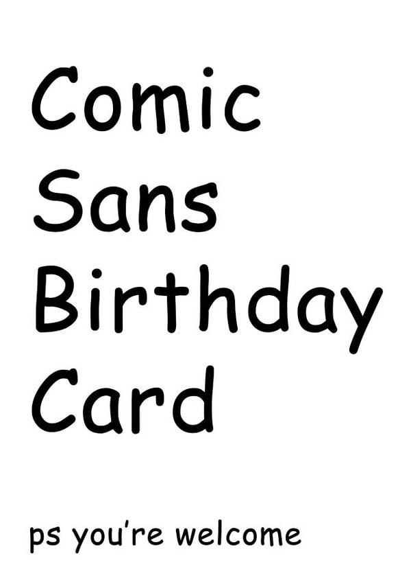 font comic sans Birthday Card 4980 created by Offhand Cards