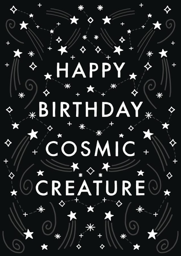 cosmic creature Birthday Card 18756 created by Wandering Studio Co.