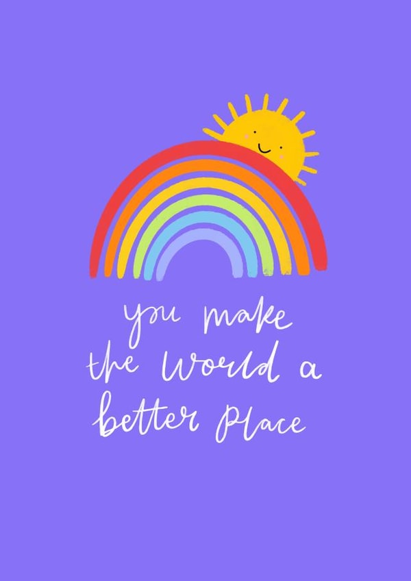 rainbow happy Just because Card 18056 created by katie illustrated