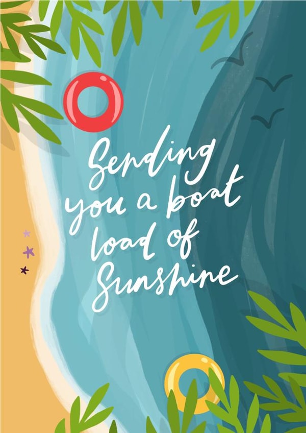 sendasmile boat Thinking of you Card 18057 created by katie illustrated