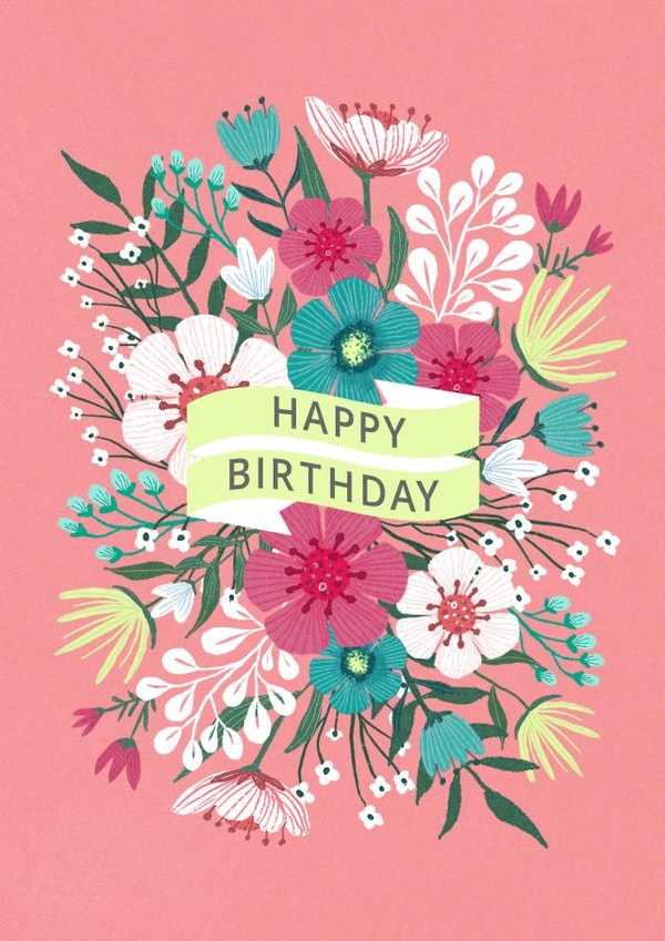 Floral Happy Birthday Card created by Dalia Clark Design