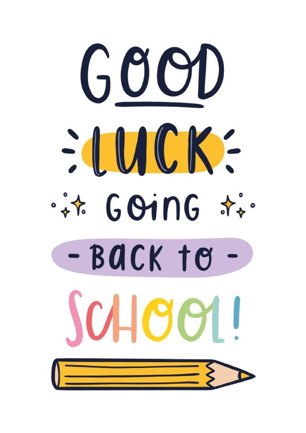 Good luck going back to school card created by Joanne Hawker