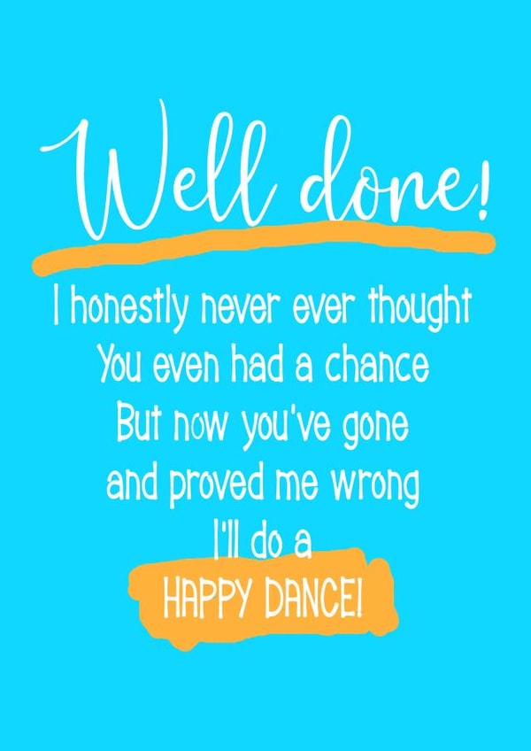 well done congratulations Card 42635 created by Jenny Bowman