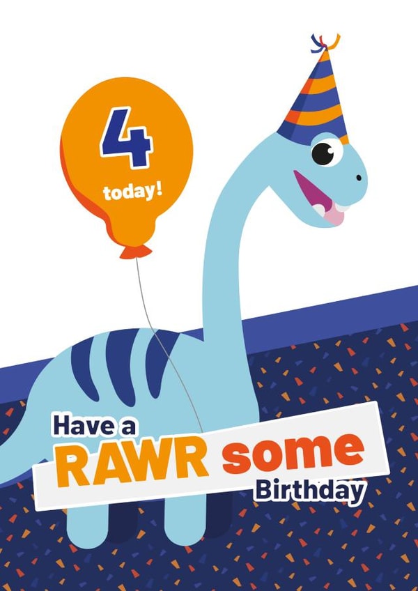 4th Birthday Dinosaur card created by Roger Bear Designs