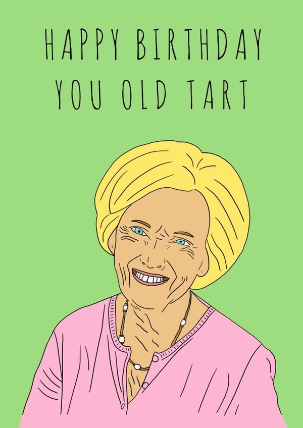 Mary Berry Funny Birthday Card 19680 created by The Chipper Whippet