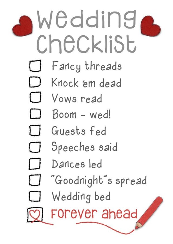 To Do Checklist - Wedding Congratulations Card created by Presents Felt