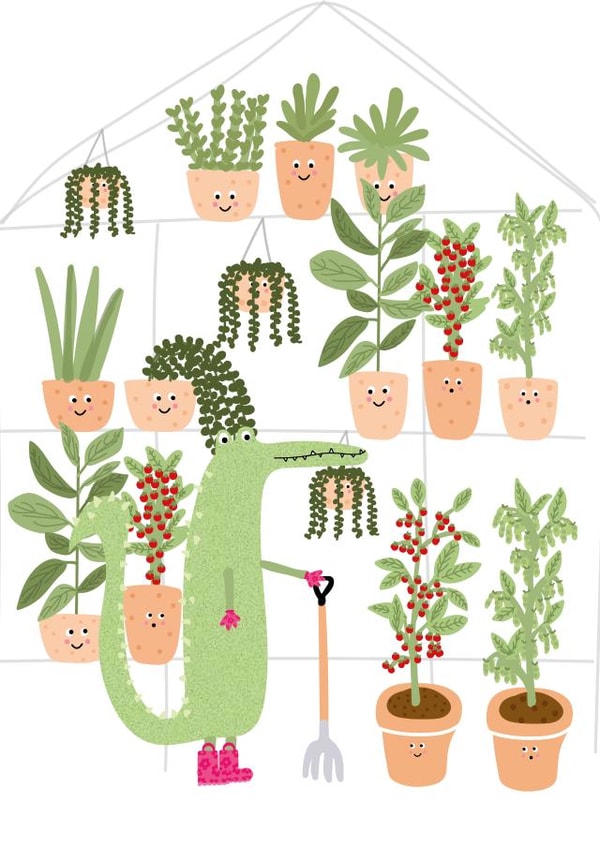 gardening gardener Just because Card 17574 created by hnaillustration