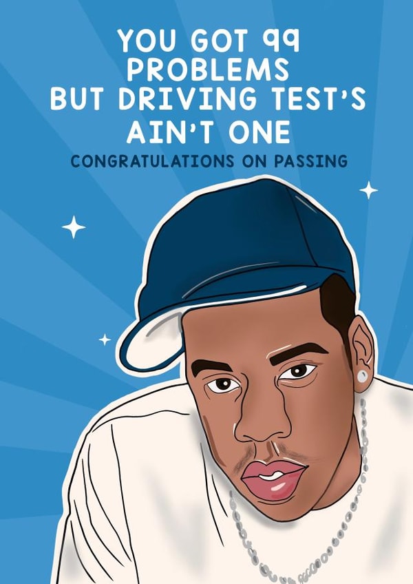 Jay-z driving card created by Lucy Rose Party