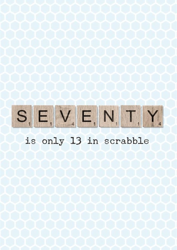 Scrabble 70th birthday card created by The Grumpy Pug