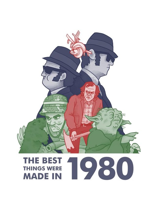 The Best Things Were Made In 1980 Birthday Card created by This Means Waugh