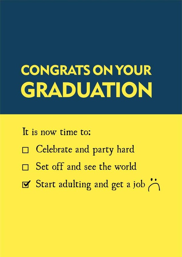 check list tick Graduation Card 9175 created by The Grumpy Pug