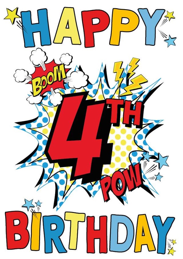 4th 4 Birthday Card 20094 created by Cotton and Bloom