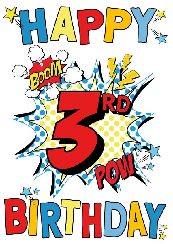 3rd 3 Birthday Card 20095 created by Cotton and Bloom