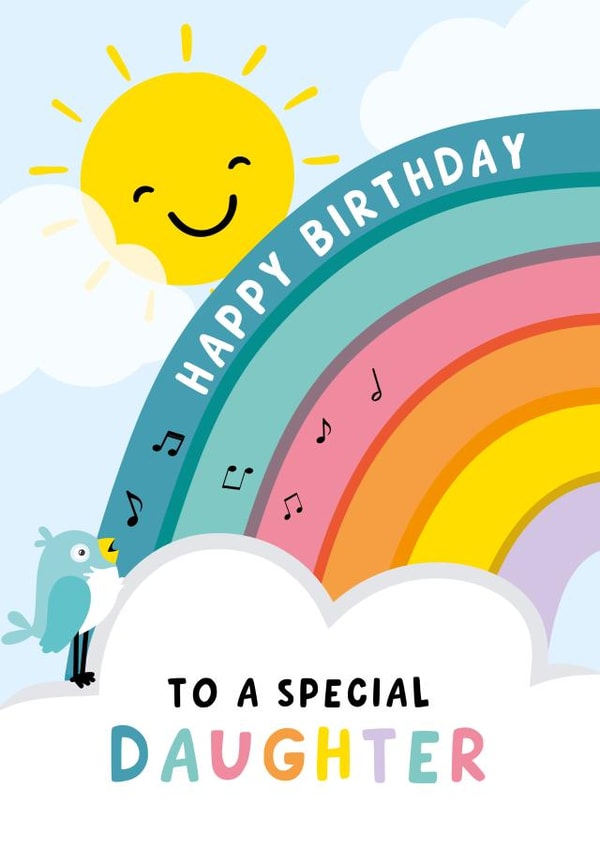 Special Daughter Rainbow Birthday Card created by Macie Dot Doodles