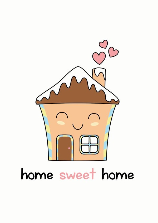 Cute New Home Card - Gingerbread House - Home Sweet Home created by Frendly Uk