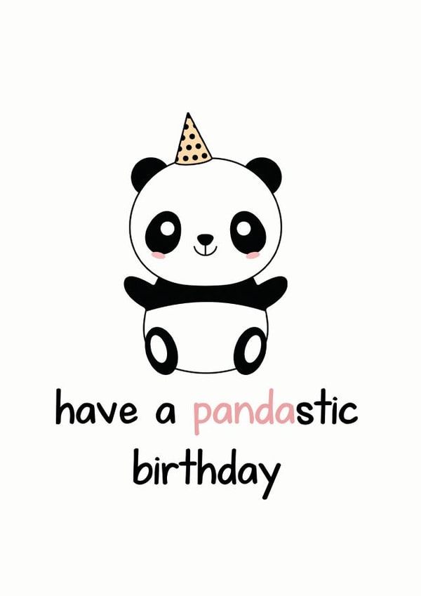 panda pun Birthday Card 20073 created by Frendly Uk